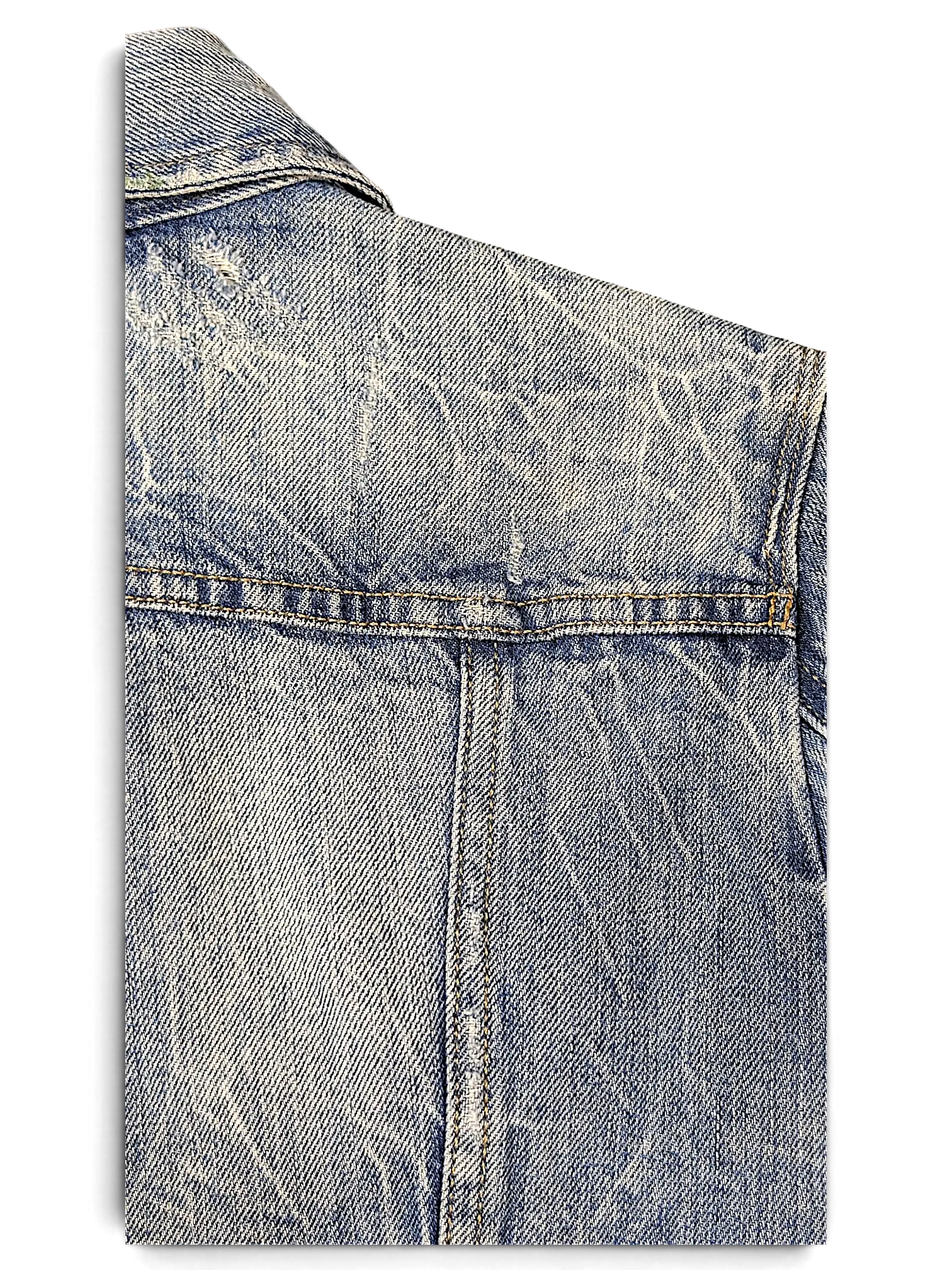JAKE & IPI Levi's Strauss girls denim jacket in light wash blue with distressed texture and classic stitching