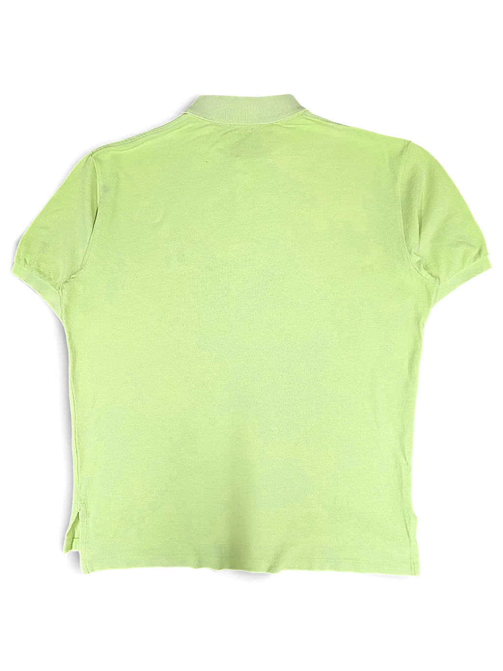 Back view of a JAKE & IPI lime green classic fit polo shirt with short sleeves and a collared neckline.