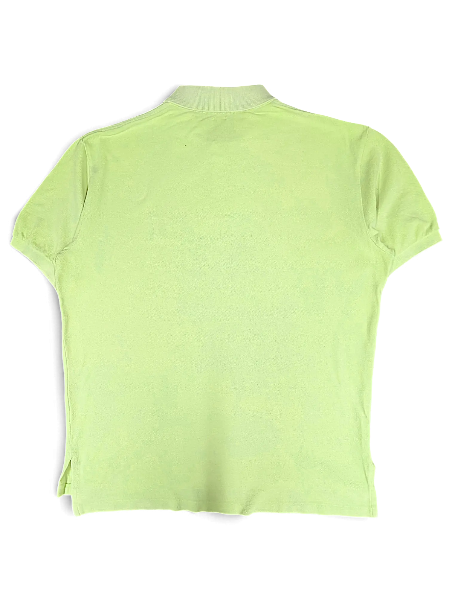 Back view of a JAKE & IPI lime green classic fit polo shirt with short sleeves and a collared neckline.