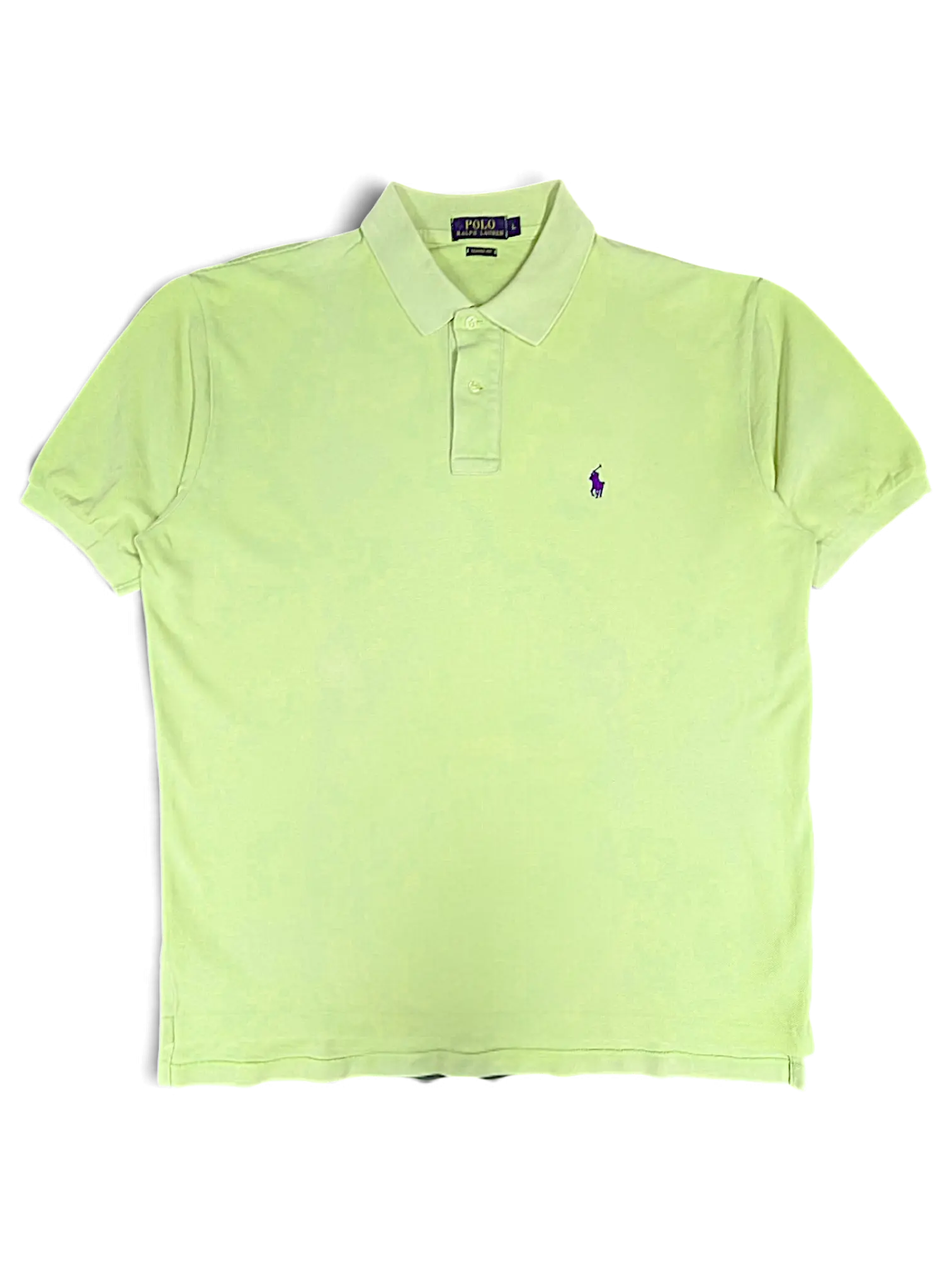 JAKE & IPI lime green classic fit polo shirt with a small purple embroidered logo on the chest