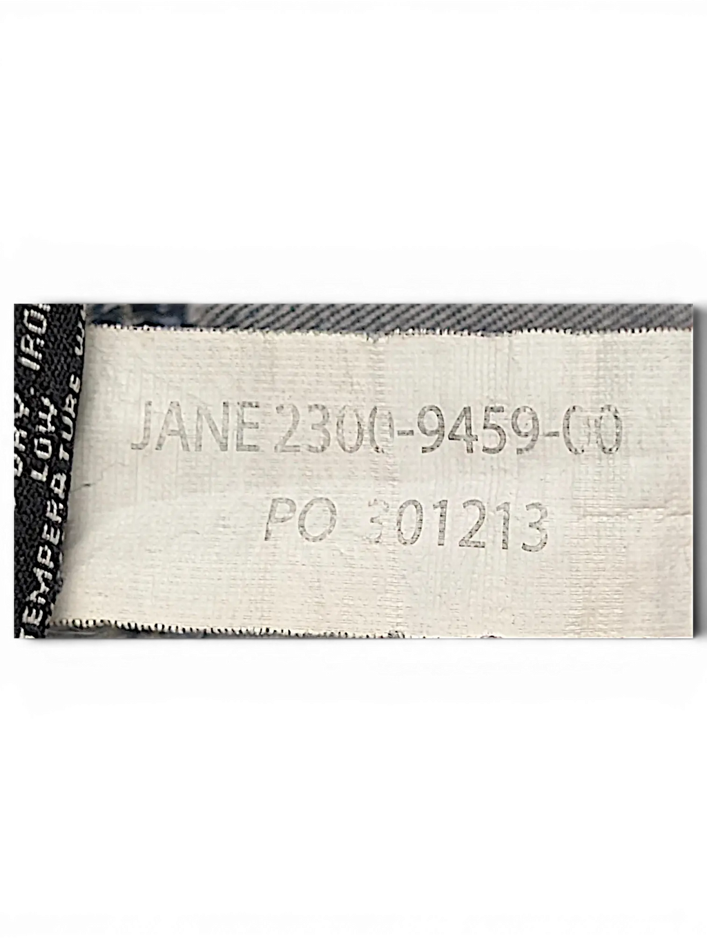 JAKE & IPI Lois Jane jeans care label with product code and washing instructions