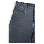 JAKE & IPI Lois Jane comfort waist -siniset farkut kontrastitikkauksilla ja merkityillä metalliosilla