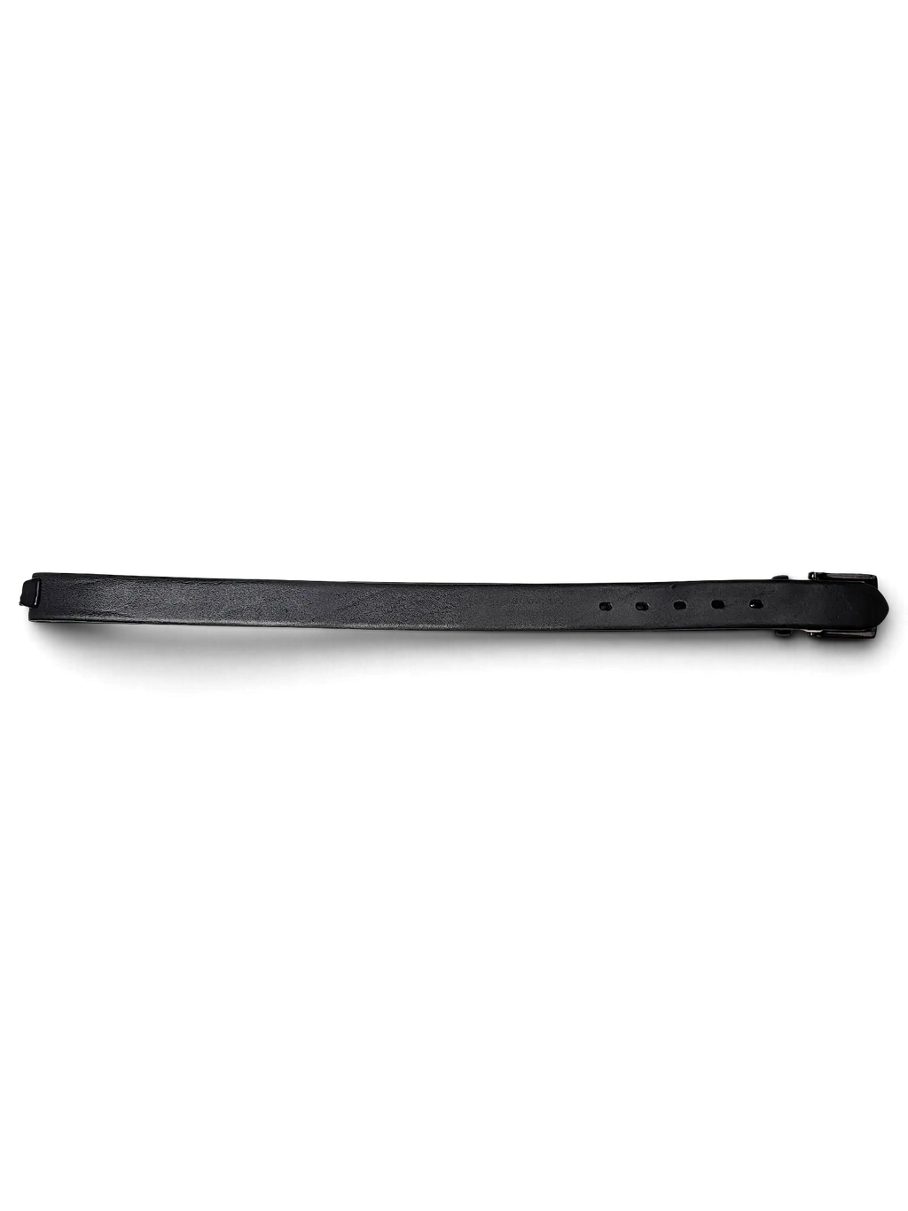 JAKE & IPI LLOYD black leather belt with a minimalist design and silver-tone buckle