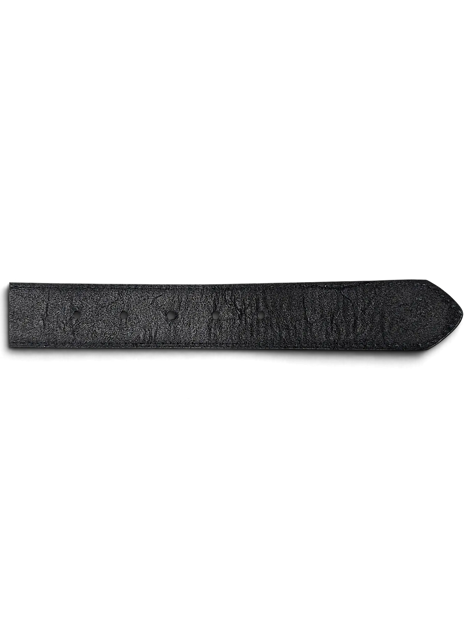 JAKE & IPI Luigi Lamberto black leather belt strap featuring a pointed tip and punched adjustment holes