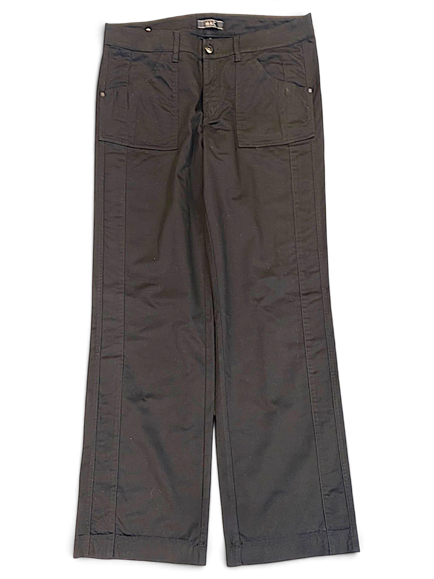 JAKE & IPI pre-owned MAC Jeans black bootcut trousers with front patch pockets and a clean dark finish.