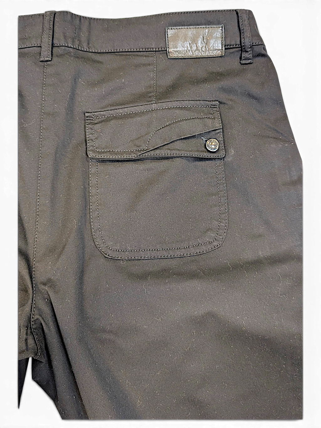 JAKE & IPI pre-owned MAC Jeans black bootcut trousers featuring a rear flap pocket with button detail