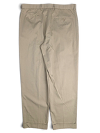 JAKE & IPI pre-owned Marks & Spencer beige pleated trousers in a cotton-blend fabric with a straight leg cut.