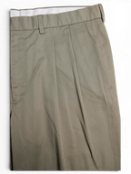 JAKE & IPI Marks & Spencer beige pleated trousers in a cotton-blend fabric with a straight leg cut.
