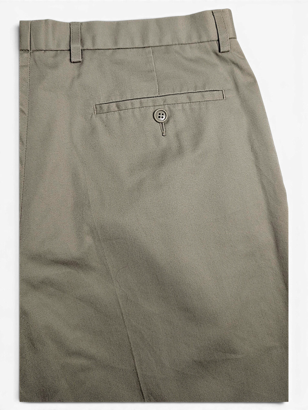 JAKE & IPI Marks & Spencer beige cotton-blend pleated trousers with a buttoned back pocket detail.