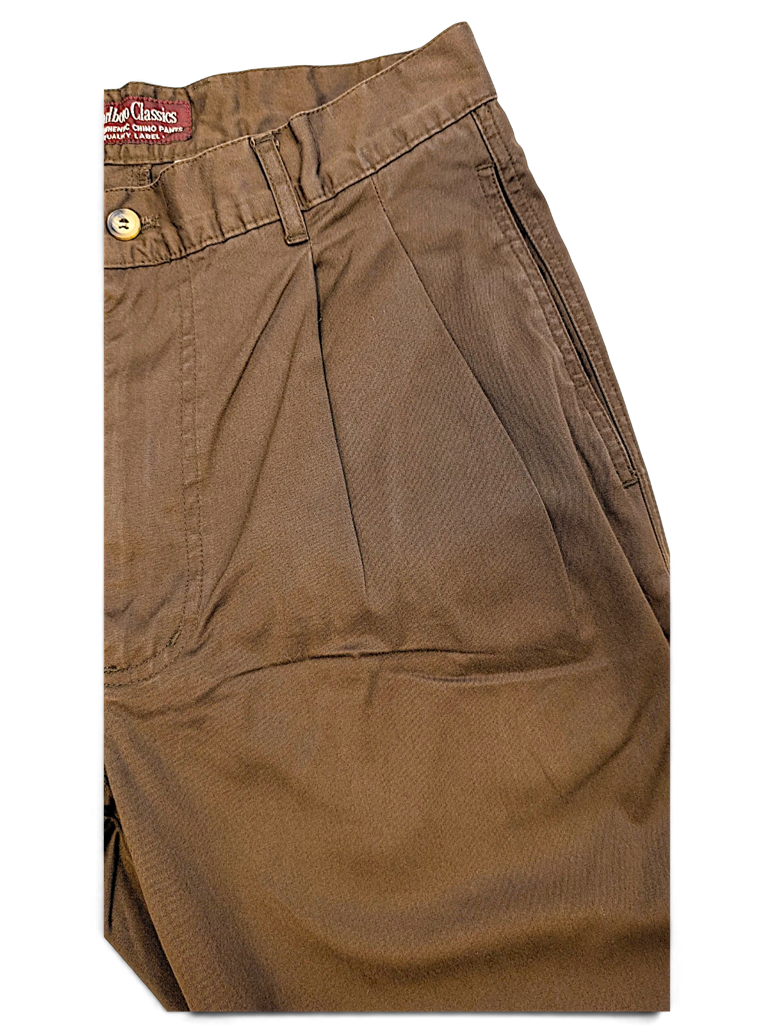 JAKE & IPI pre-owned Marlboro Classics brown cotton chino trousers with a classic straight-leg cut and button detail.