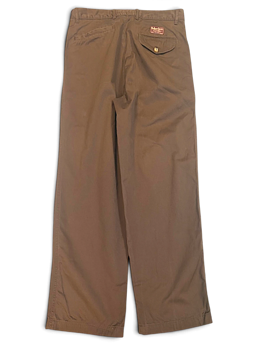 JAKE & IPI Marlboro Classics brown cotton chinos with a straight-leg cut and back button pocket detail.