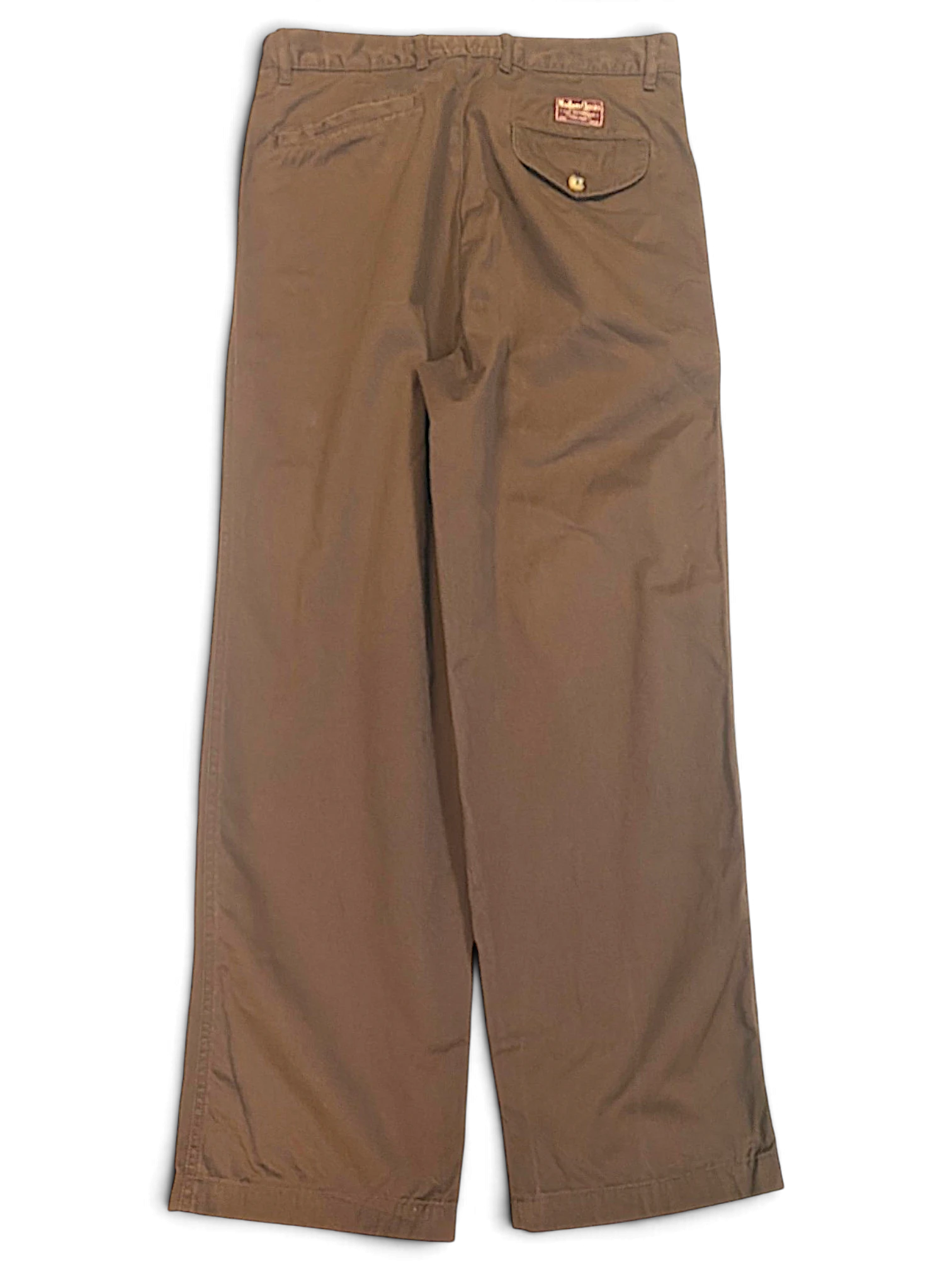 JAKE & IPI Marlboro Classics brown cotton chinos with a straight-leg cut and back button pocket detail.
