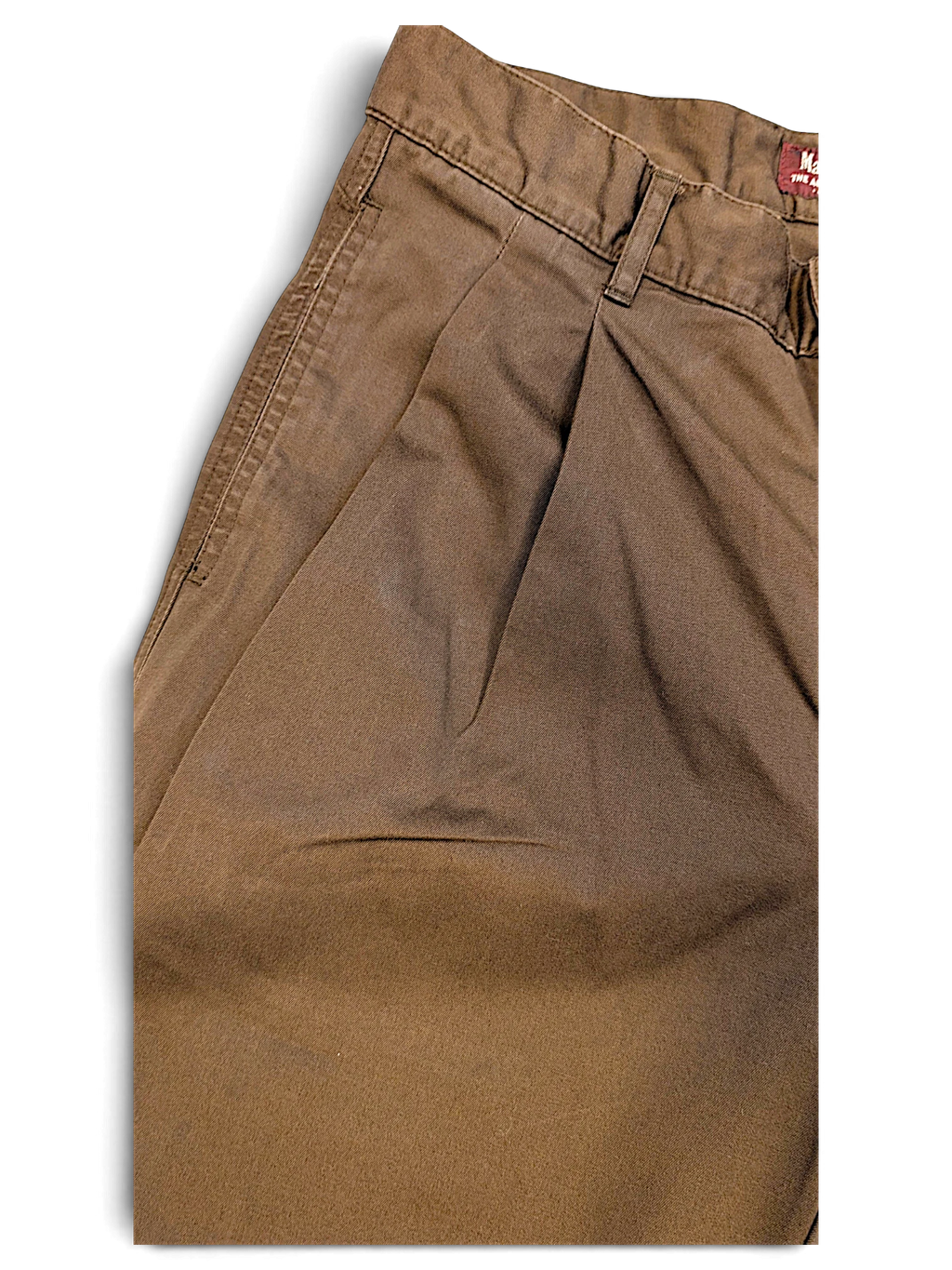 JAKE & IPI Marlboro Classics brown cotton chino trousers with a straight-leg cut and pleated front detail.