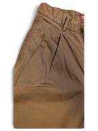 JAKE & IPI Marlboro Classics brown cotton chino trousers with a straight-leg cut and pleated front detail.