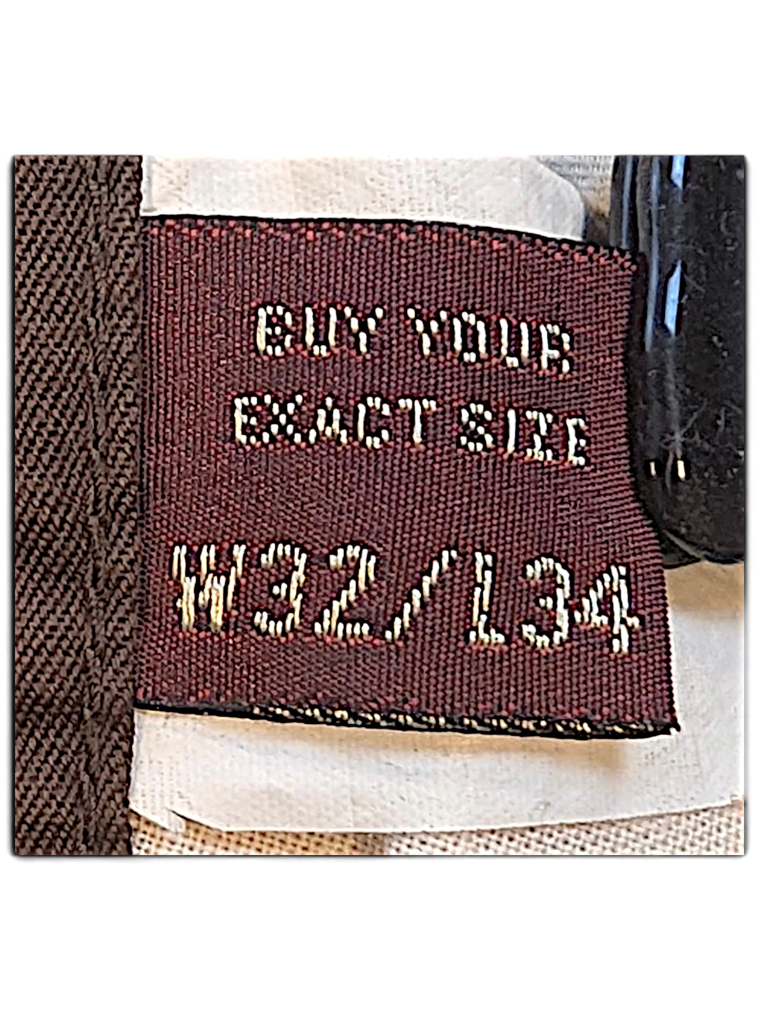 JAKE & IPI Marlboro Classics brown cotton chinos size label showing W32 L34 text