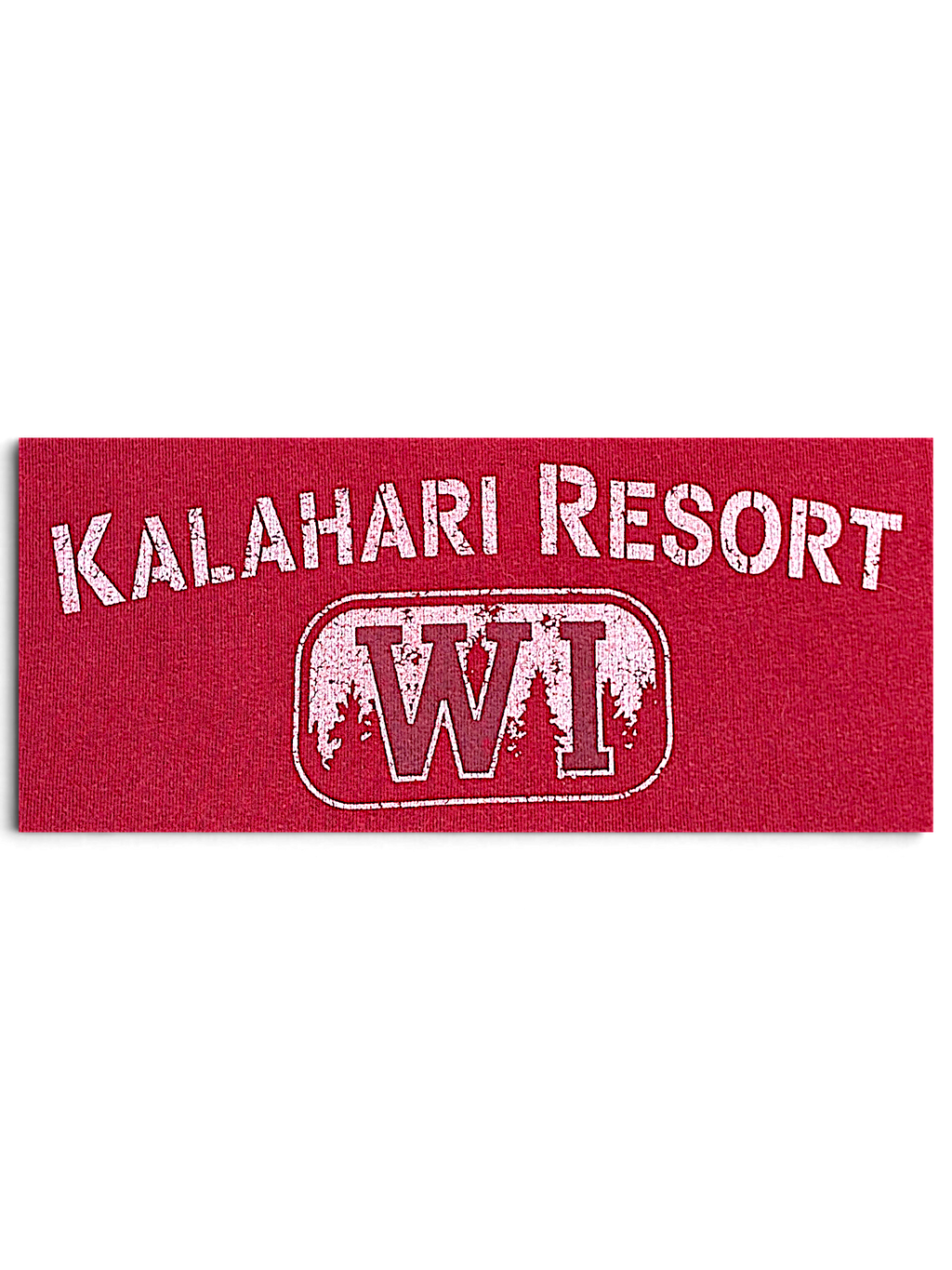JAKE & IPI maroon crewneck sweatshirt featuring a distressed Kalahari Resort WI graphic print