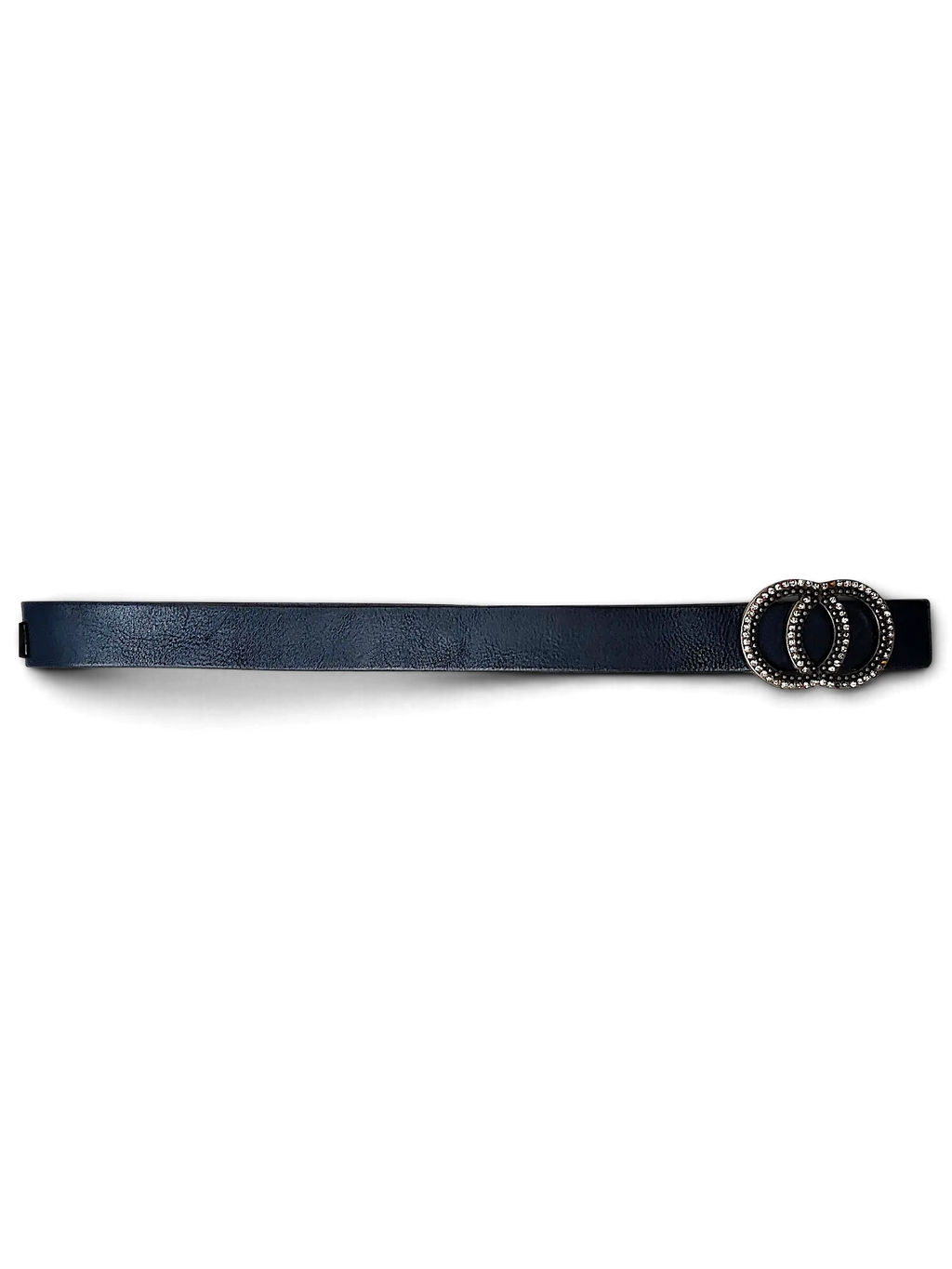 JAKE & IPI Maximilian blue leather belt featuring a decorative double circle buckle with metallic stud detailing.
