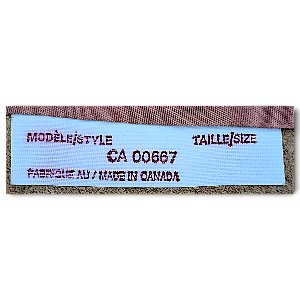 Made in Canada Beige Suede Jacket with Paint Marks – Size Unmarked – CA 00667 made-in-Canada label.