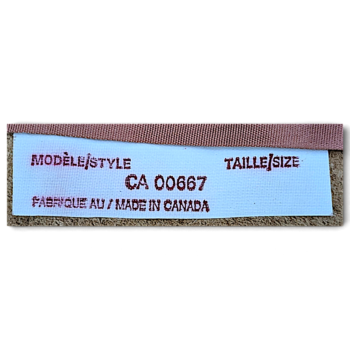 Made in Canada Beige Suede Jacket with Paint Marks – Size Unmarked – CA 00667 made-in-Canada label.
