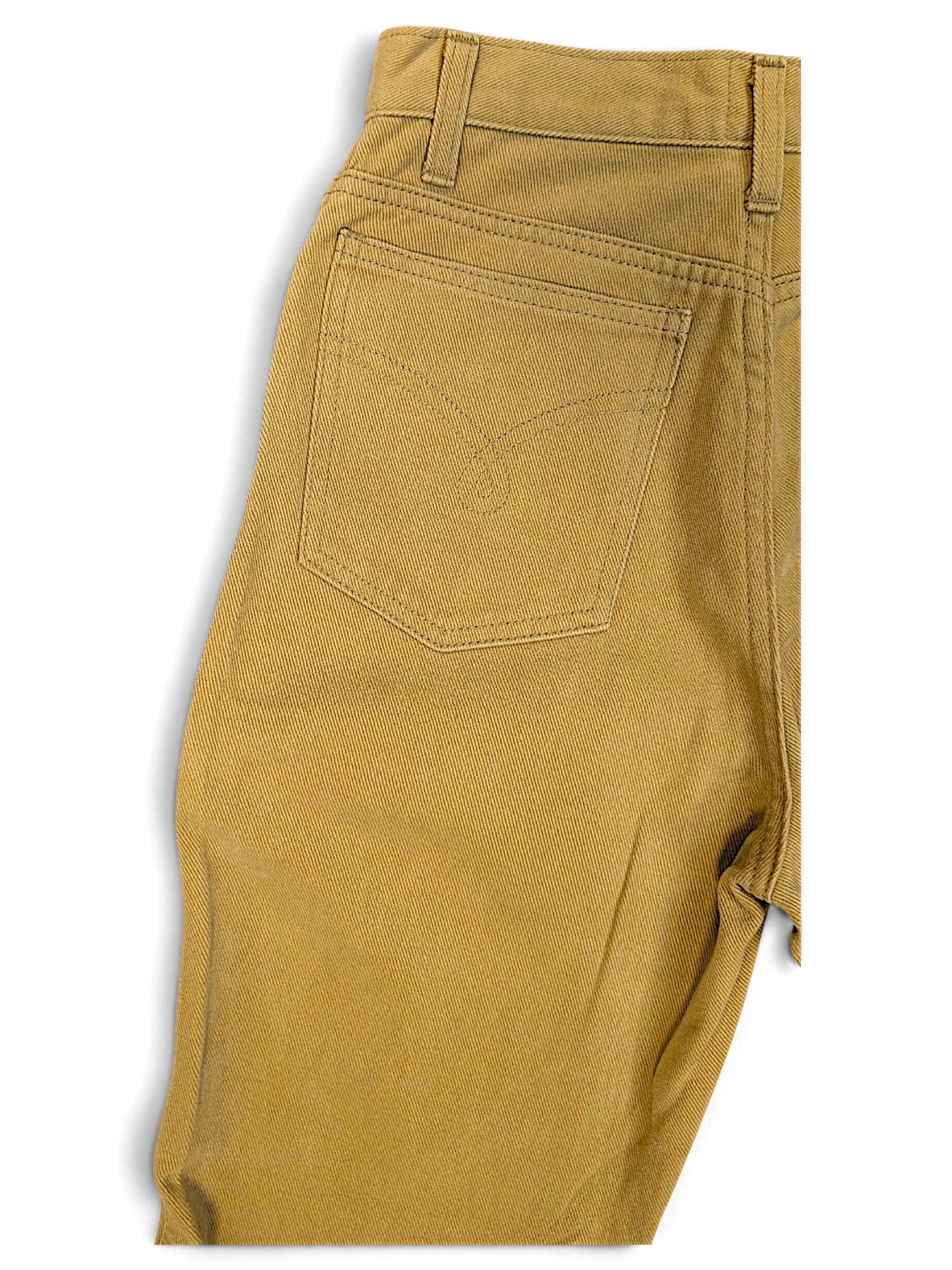 JAKE & IPI pre-owned Moschino Jeans beige trousers featuring a classic back pocket with stitched detailing.