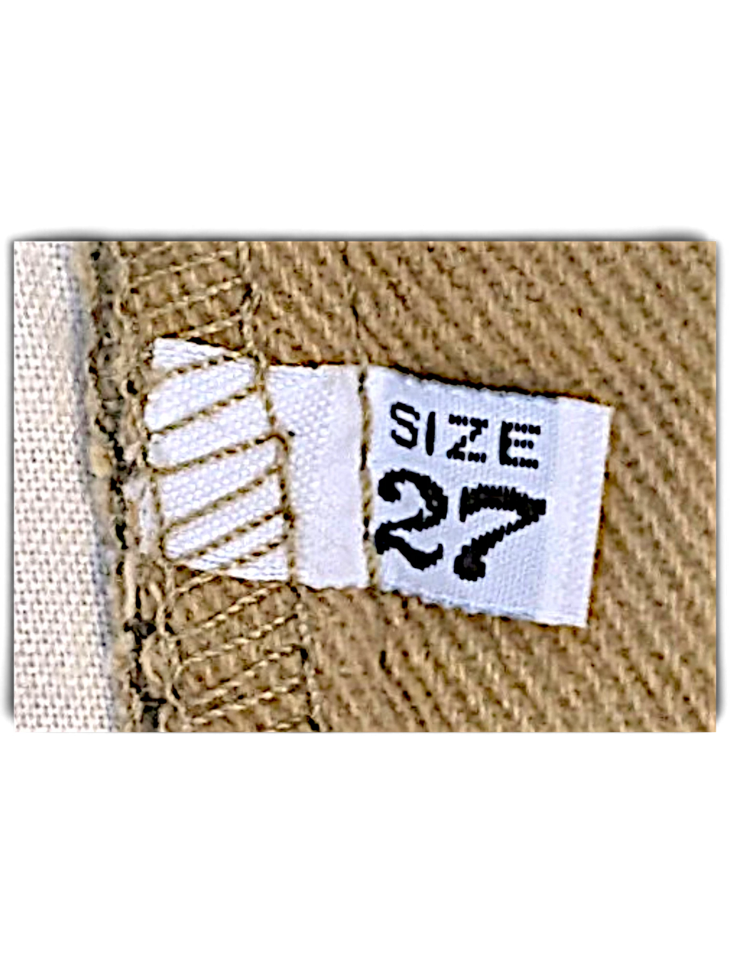 JAKE & IPI Moschino Jeans beige trousers size 27 label detail