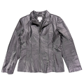 East 5th Black Genuine Leather Zip Jacket – M – front view.