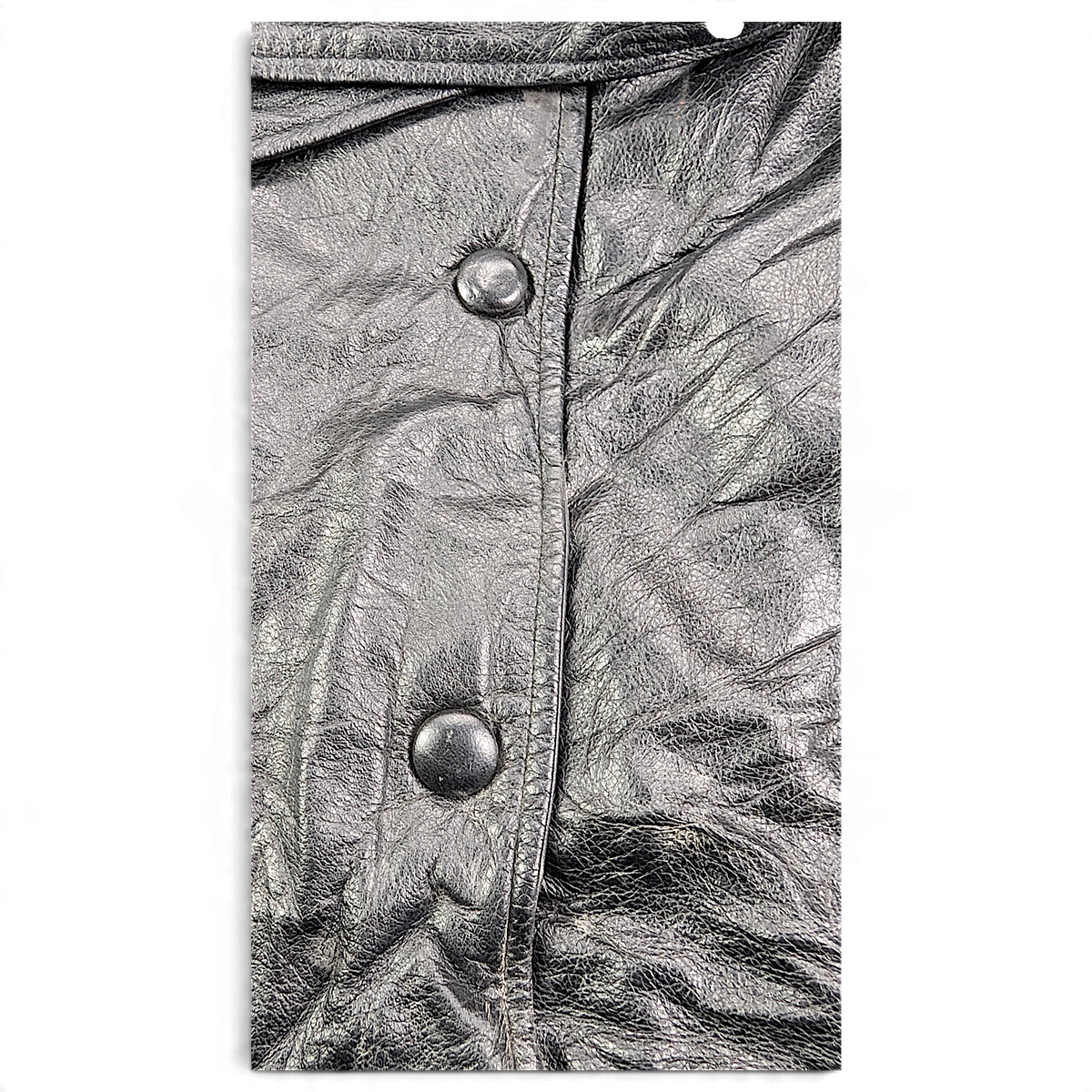 Wilsons Leather Black Thinsulate Belted Leather Coat – XS – button-front detail.