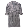 Vintage Black Genuine Leather Maxi Trench Coat Made in Korea – M – front view.