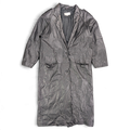 Split End Ltd. Black Genuine Leather Trench Coat – M – front view.