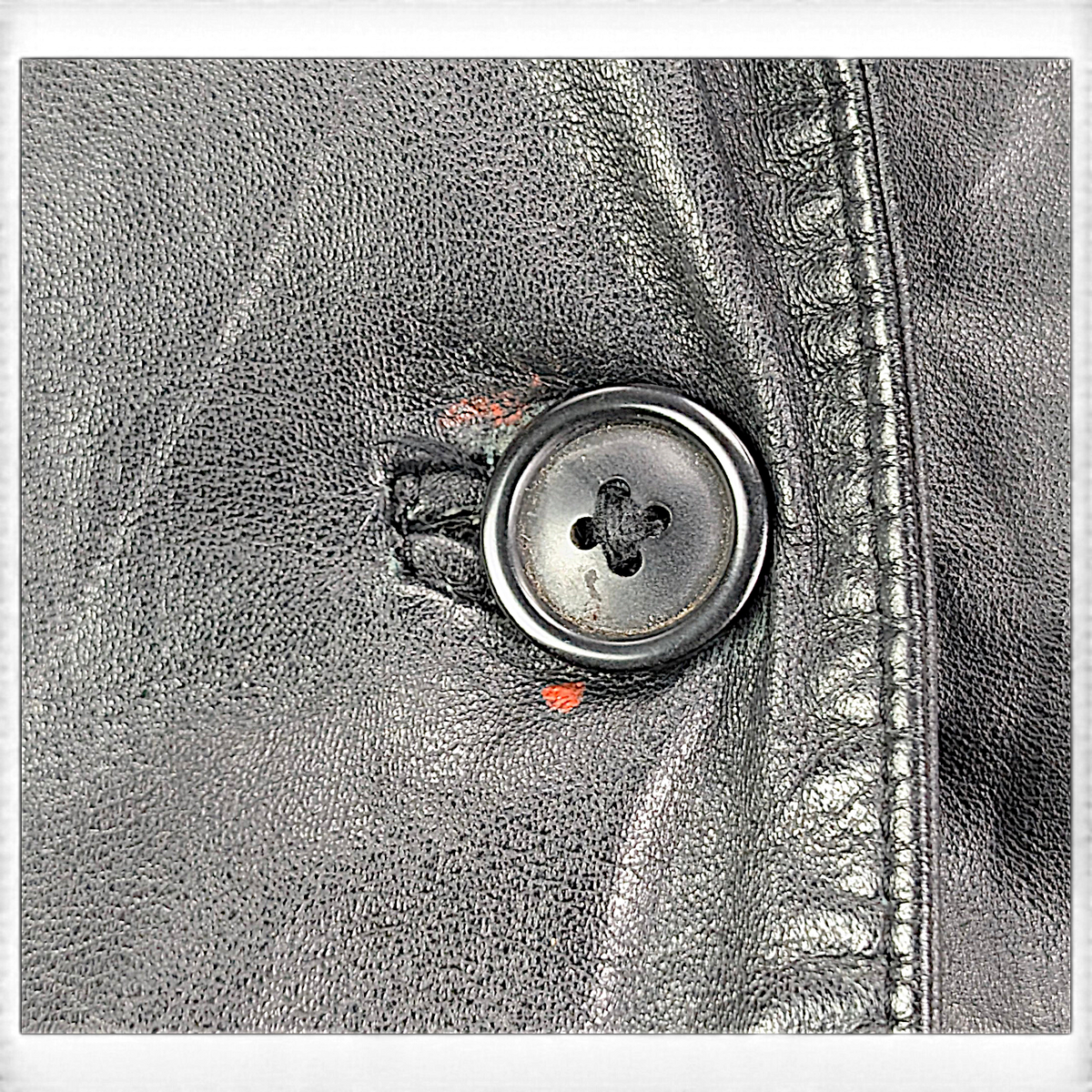 Split End Ltd. Black Genuine Leather Trench Coat – M – small mark by front button.