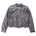 C'Zar Black Genuine Leather Jacket with Removable Plush Liner – 48 – front view.