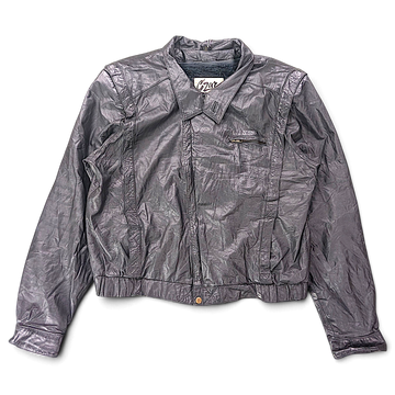 C'Zar Black Genuine Leather Jacket with Removable Plush Liner – 48 – front view.
