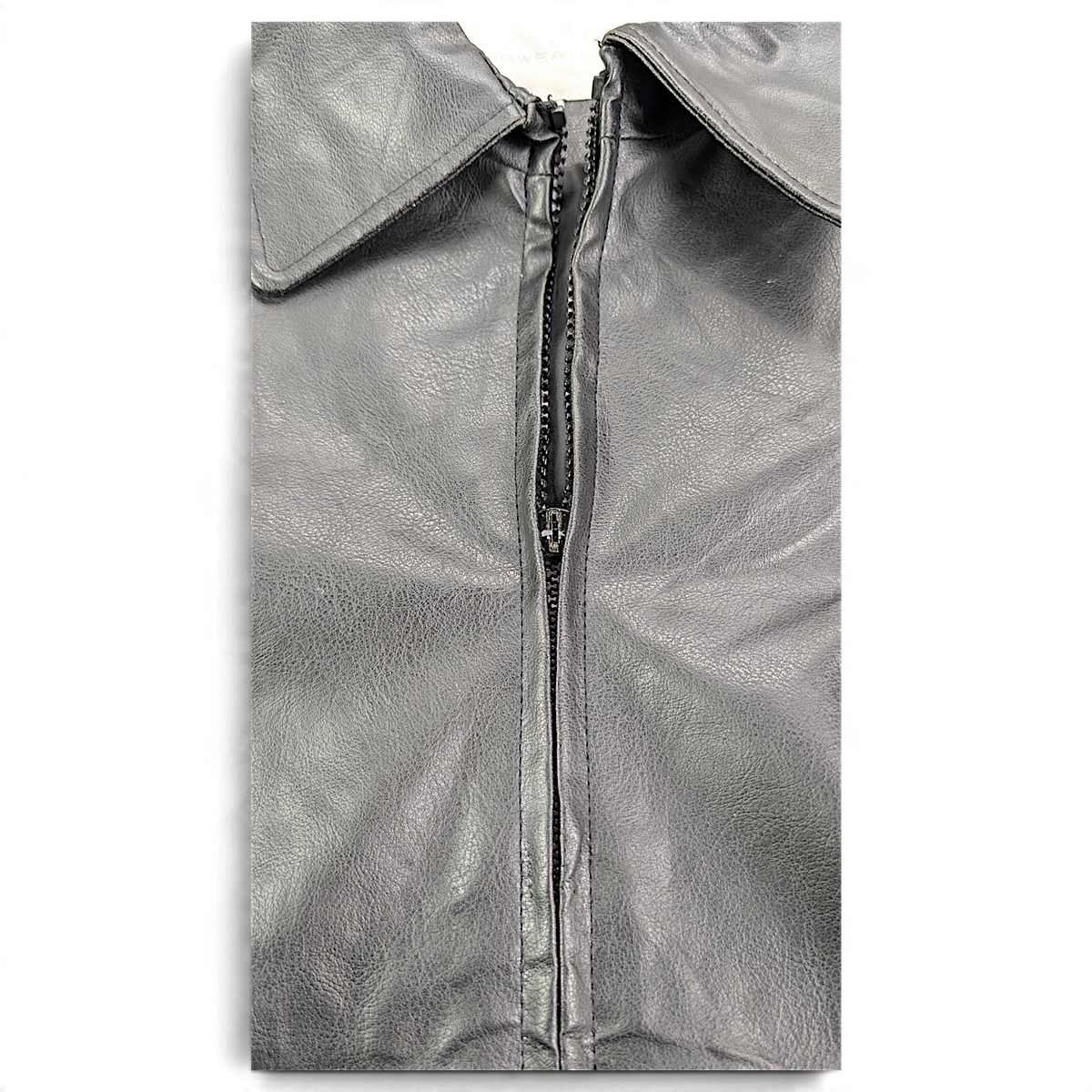 Fairweather Black Faux Leather Zip Jacket – M – broken main zipper pull.