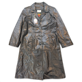Chacalou Leathertown Black Leather-Look Trench Coat – Size Unmarked – front view.