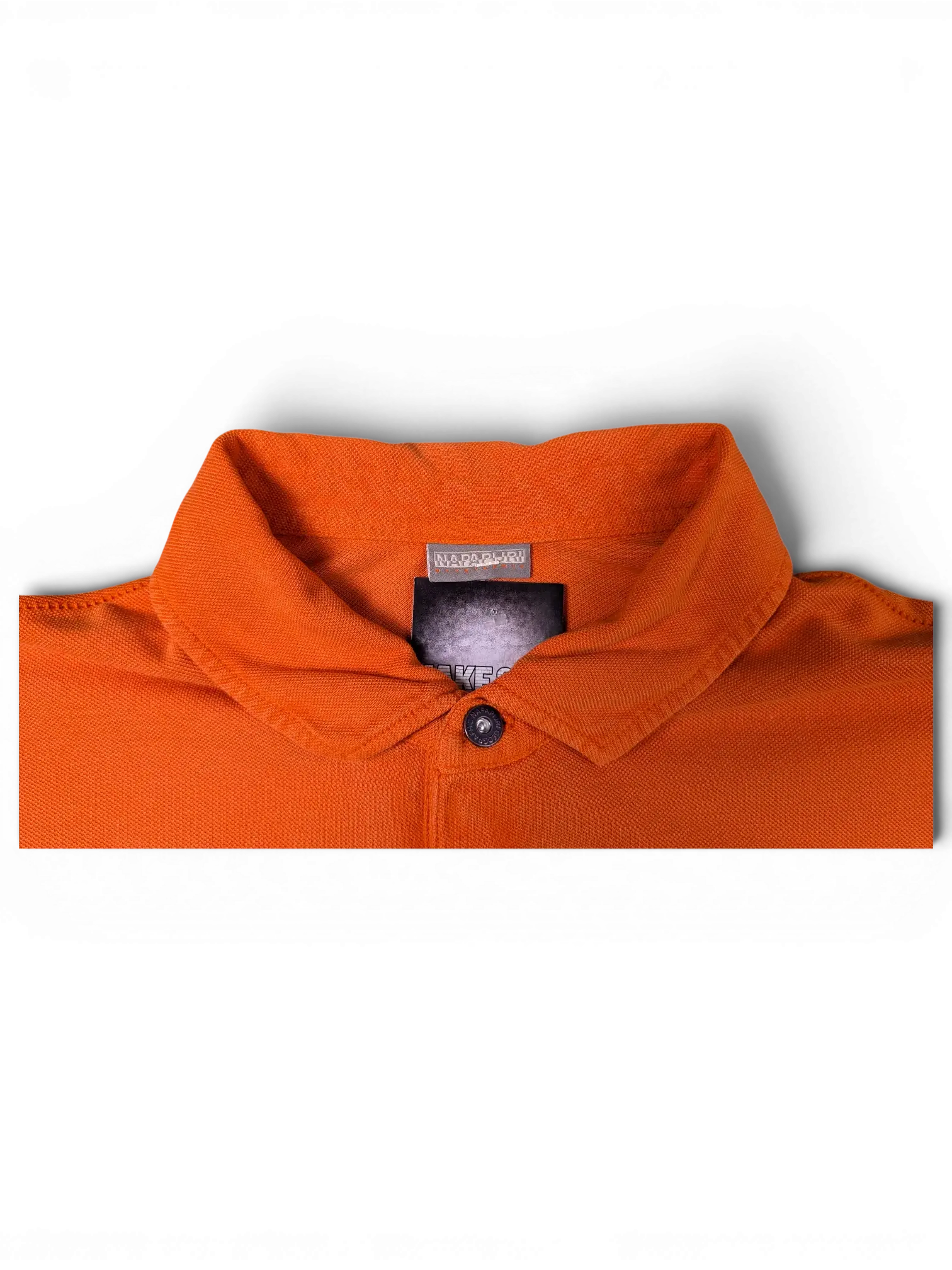 JAKE & IPI pre-owned bright orange Napapijri polo shirt with collar and button detail