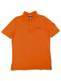 JAKE & IPI pre-owned bright orange Napapijri polo shirt with chest embroidery and sleeve flag patch