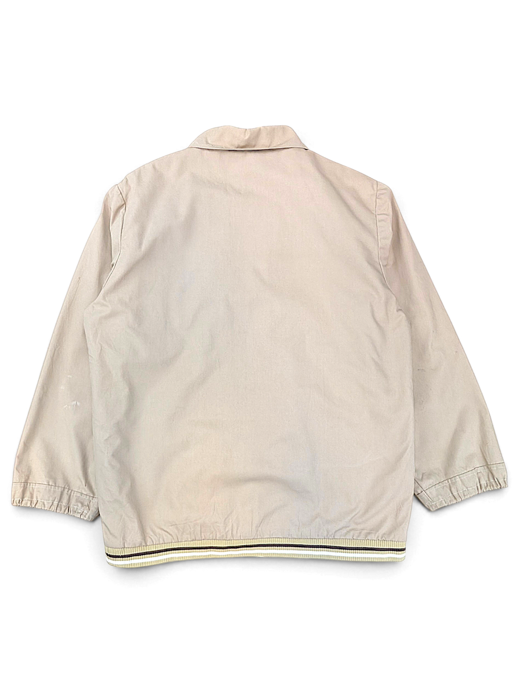 NAPCO Beige Teddy Lined Zip Jacket; Back view of the beige jacket.