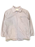 NAPCO Beige Teddy Lined Zip Jacket; Front view with striped ribbed hem and chest zip pocket.