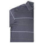 JAKE & IPI pre-owned Nautica navy polo shirt featuring subtle horizontal stripes and a classic collar design.