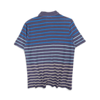 JAKE & IPI pre-owned navy polo shirt with horizontal blue, grey, and beige stripes and a classic collar