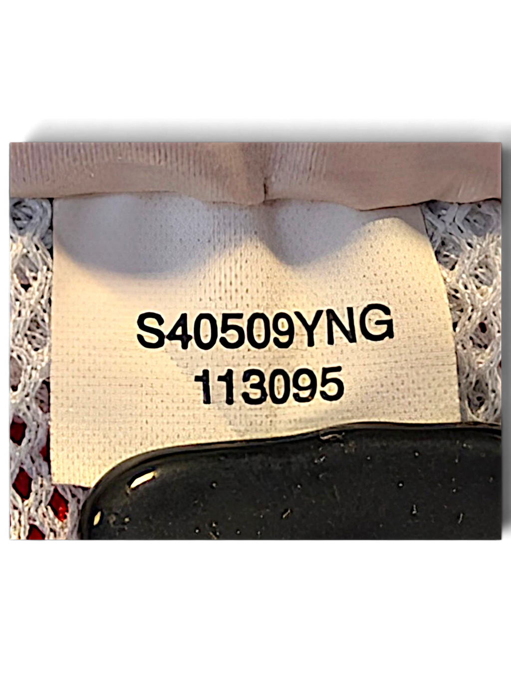 JAKE & IPI Nike track pants internal care label with product code S40509YNG 113095