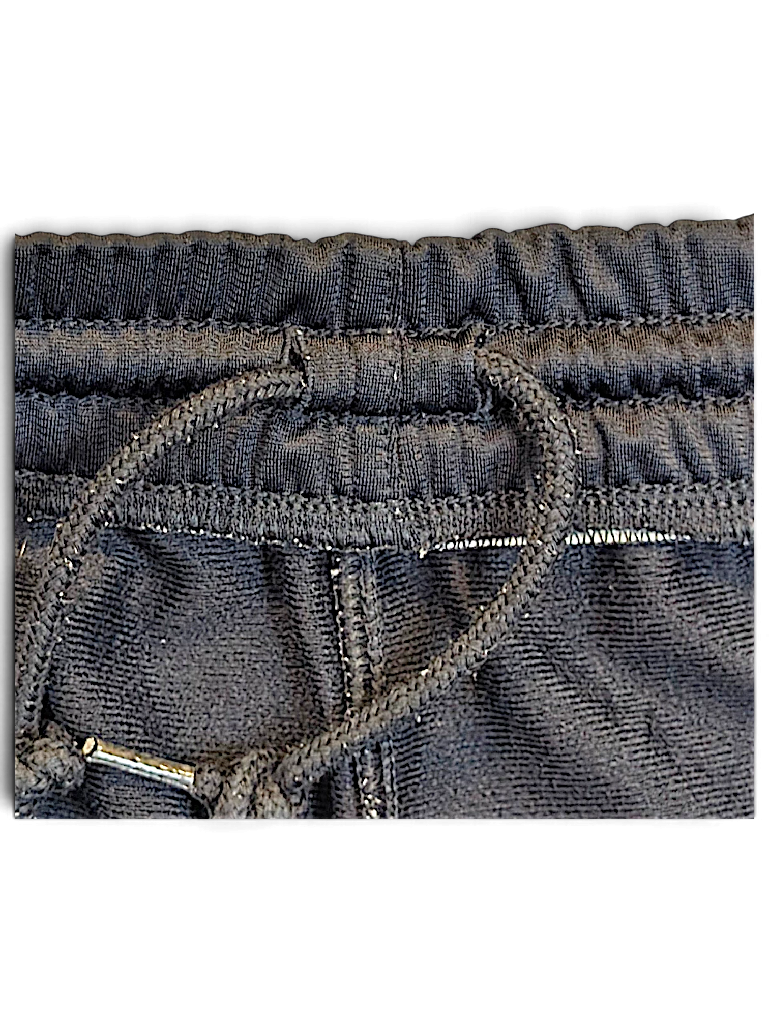 JAKE & IPI Nike grey and black polyester track pants featuring an elasticated waistband with a drawstring detail.