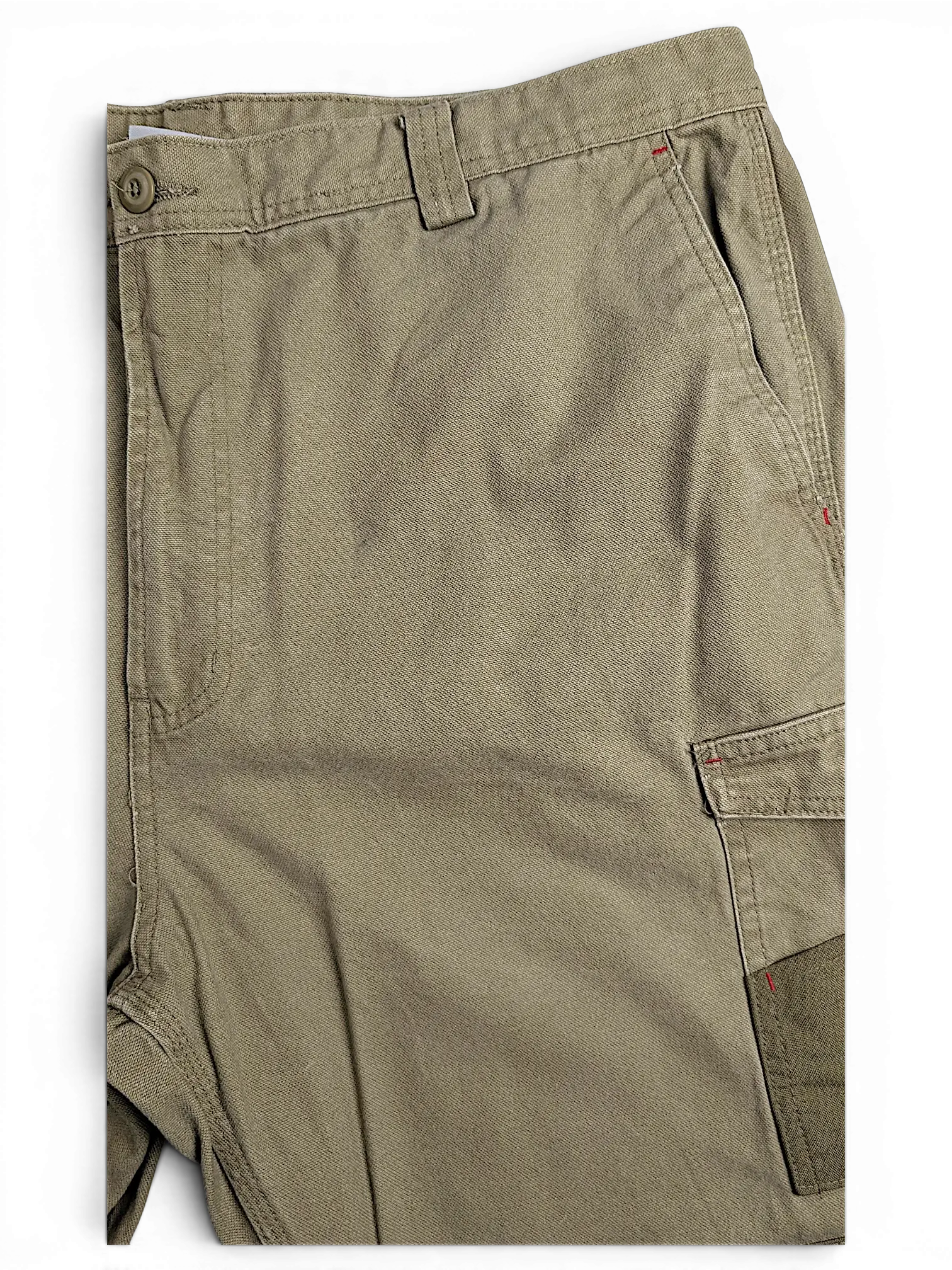 JAKE & IPI Bad Get It On olive green double knee workwear pants with reinforced stitching and side cargo pockets