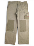 JAKE & IPI Bad Get It On olive green double knee workwear pants with cargo pockets and red accent stitching.
