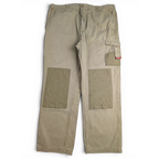 JAKE & IPI Bad Get It On olive green double knee workwear pants with cargo pockets and red accent stitching.