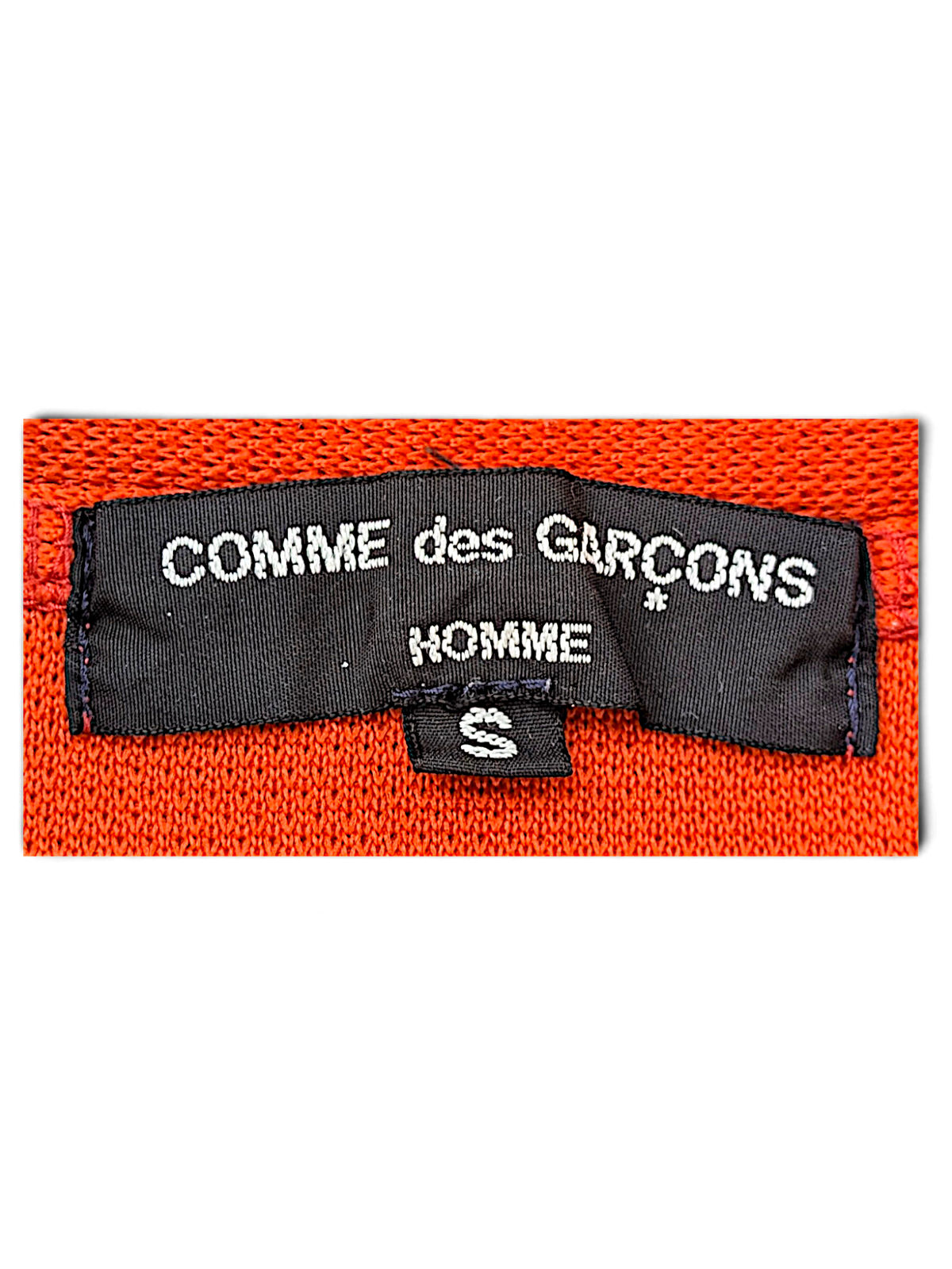 Comme des Garçons Homme neck label and tagged size S