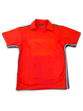 Orange-red Comme des Garçons Homme AD2004 polo shirt from Ibe's archive, front view