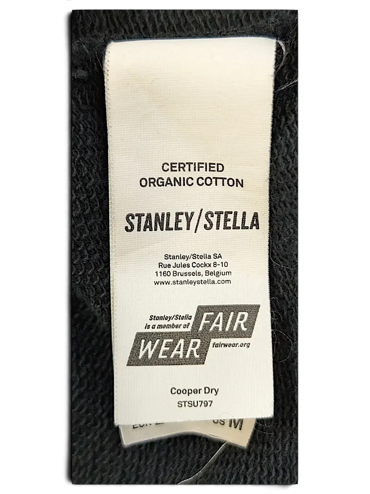 JAKE & IPI IBE Pyzze hoodie white organic cotton garment care label with Stanley/Stella and Fair Wear branding