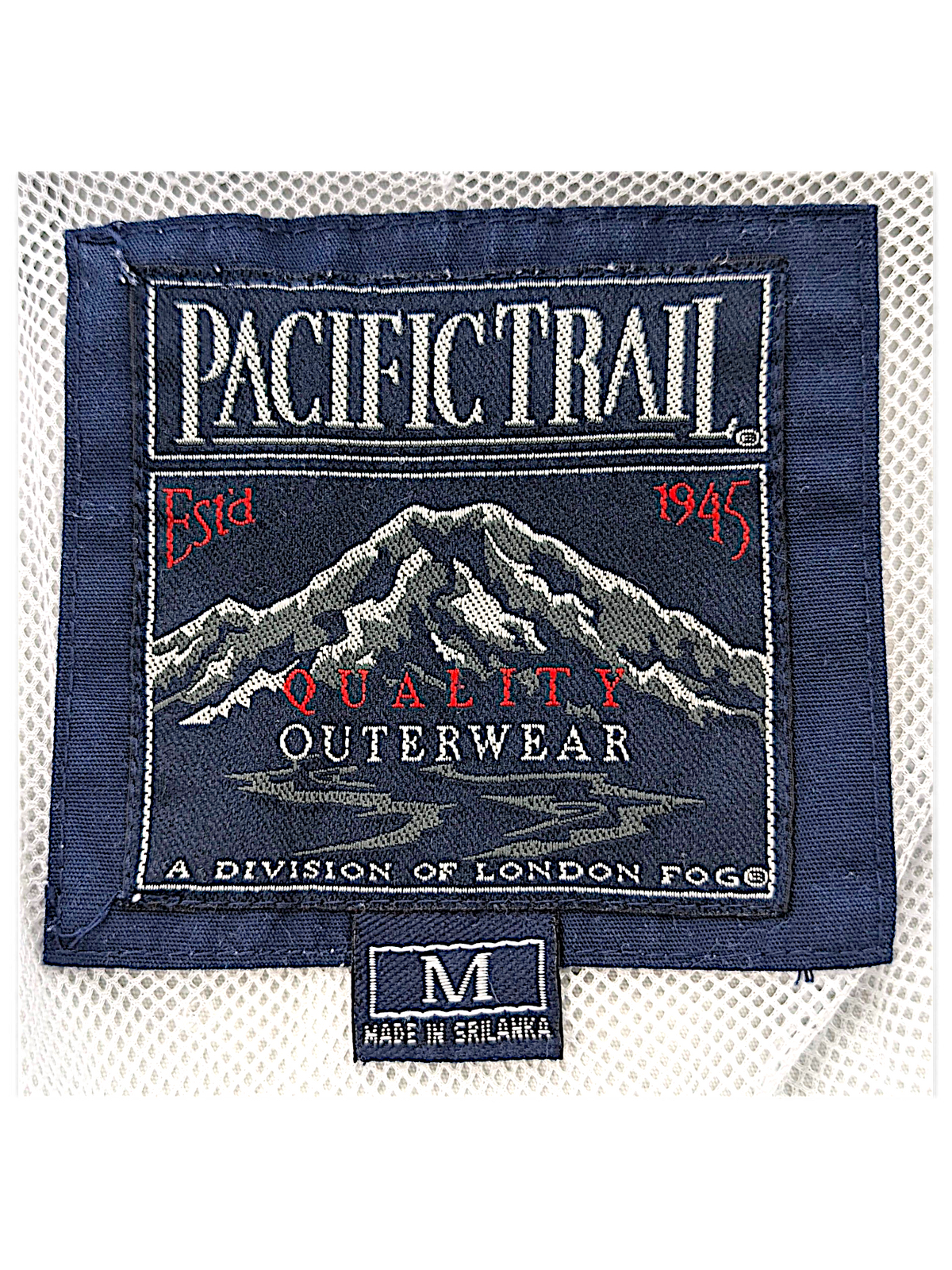 Pacific Trail White Drawcord Windbreaker – M; detail view showing fabric, construction, label or condition (image 6 of 8).
