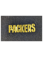 JAKE & IPI Jeff Hamilton varsity jacket featuring yellow embroidered Packers text on a black wool fabric background